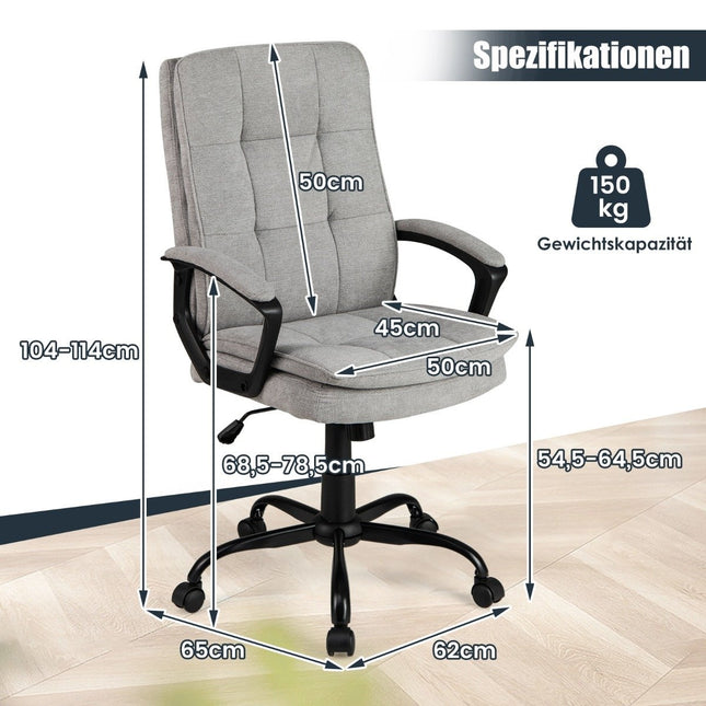 Ergonomic office chair with armrests & castors Height-adjustable swivel chair Computer chair