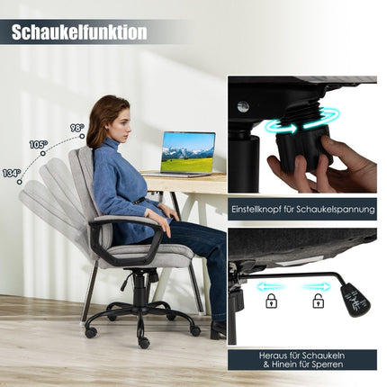 Ergonomic office chair with armrests & castors Height-adjustable swivel chair Computer chair