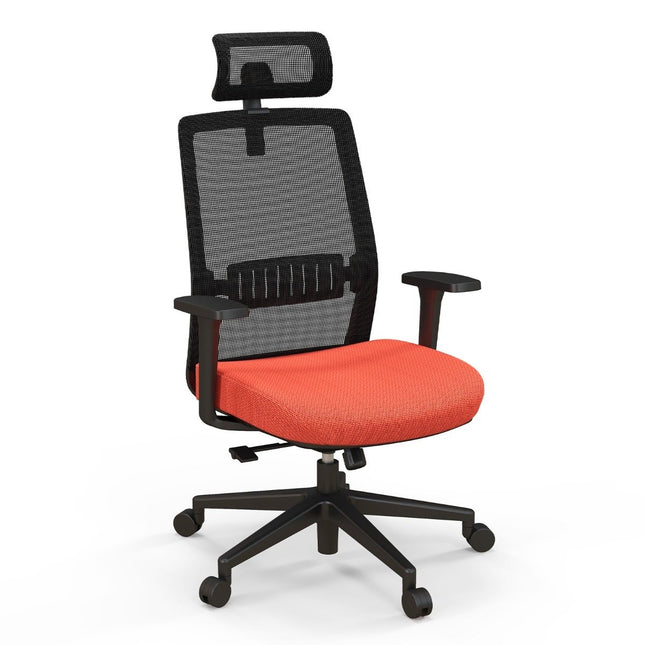 Ergonomic office chair with backrest & lumbar support & comfortable 3D headrest up to 180 kg