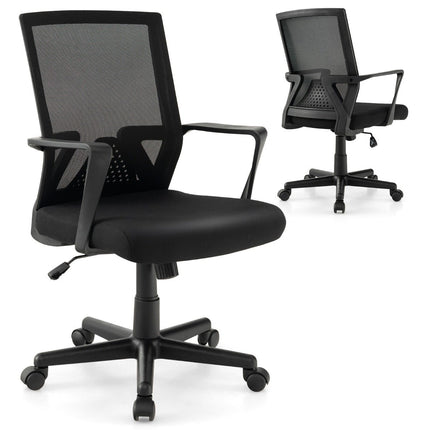 Ergonomic office chair with lumbar support and rocker function desk chair black