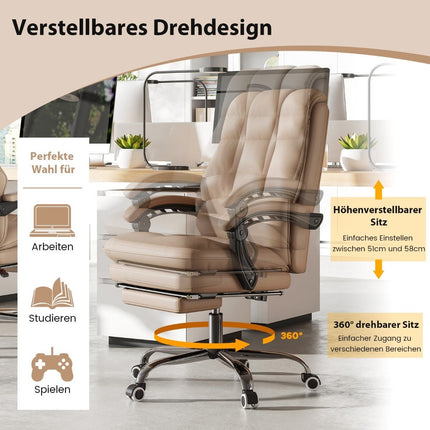 Ergonomic office chair with retractable footrest executive chair desk chair coffee