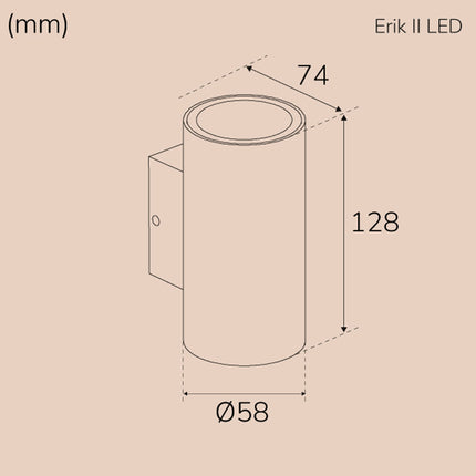 Erik II Wall light LED IP65 3000K 6W 494lm Corten