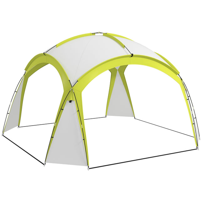 Evenemententent 3,5 x 3,5 m paviljoen met haakdeur waterafstotend winterbestendig tuinpaviljoen partytent zonwering voor kamperen, tuinfestivals groen Aosom