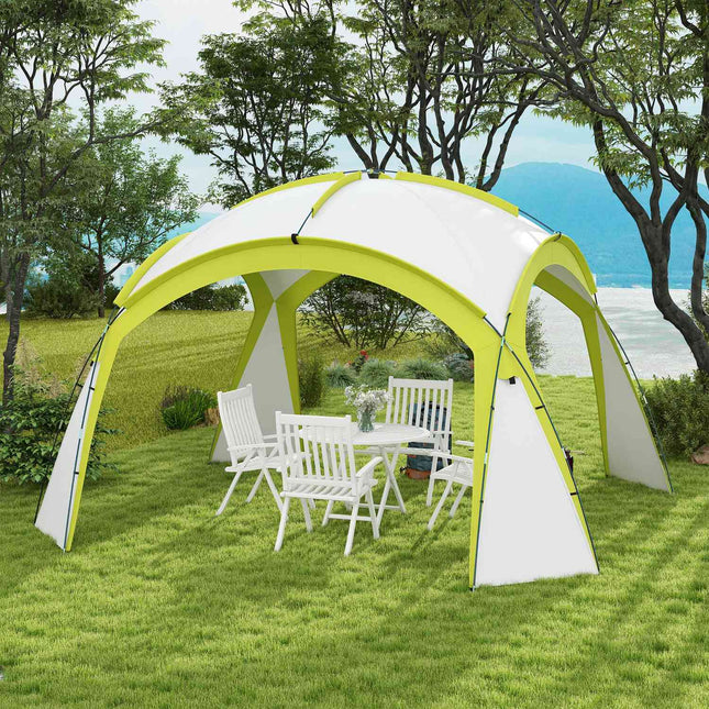 Evenemententent 3,5 x 3,5 m paviljoen met haakdeur waterafstotend winterbestendig tuinpaviljoen partytent zonwering voor kamperen, tuinfestivals groen Aosom