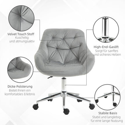 Executive Office Chair, adjustable height, gray polyester