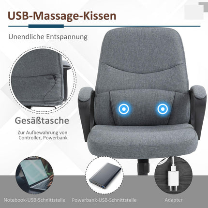Ergonomic office chair with USB massage function