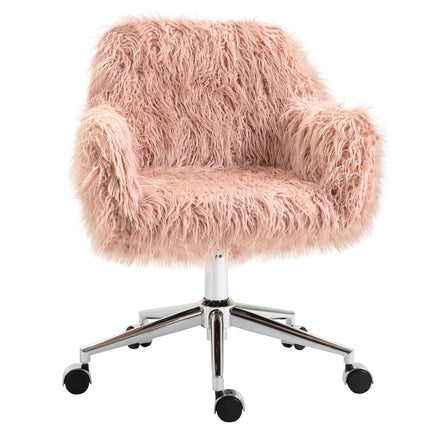 Pink faux fur Executive Swivel Chair, height adjustable