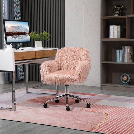 Pink faux fur Executive Swivel Chair, height adjustable