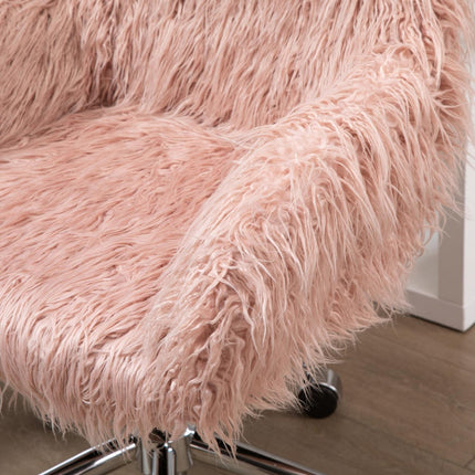 Pink faux fur Executive Swivel Chair, height adjustable