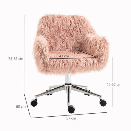 Pink faux fur Executive Swivel Chair, height adjustable