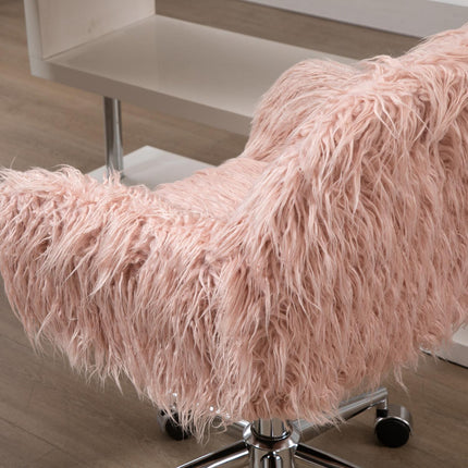 Pink faux fur Executive Swivel Chair, height adjustable
