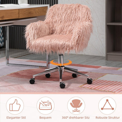 Pink faux fur Executive Swivel Chair, height adjustable