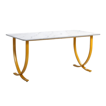 Executive Desk 160 x 80 cm, White and Gold