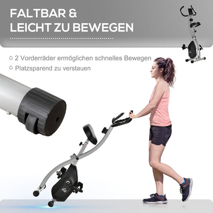 Folding exercise bike, 8-level magnetic resistance