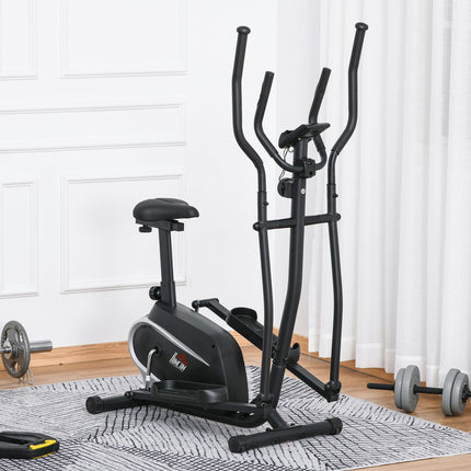 Elliptical exercise bike, LCD screen, adjustable seat, 8 levels