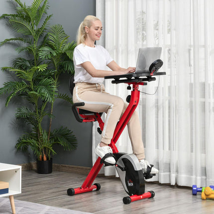 Exercise bike, 1.5 kg flywheel, 8-level resistance, red/black