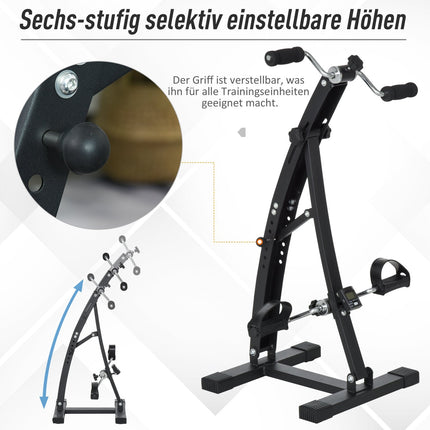 Exercise bike trainer for seniors, robust steel, black