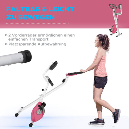 Exercise bike - 8-level magnetic resistance, adjustable height