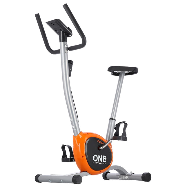 Rower treningowy, srebrno-pomarańczowy, regulowany opór