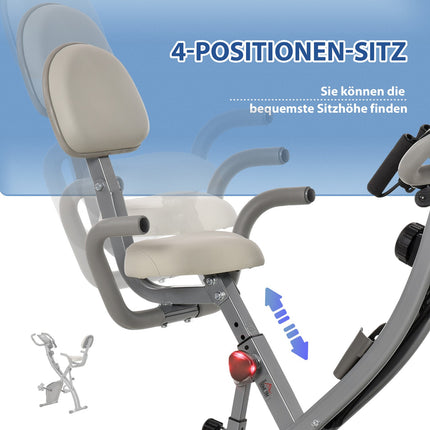 Exercise bike - adjustable resistance, compact design