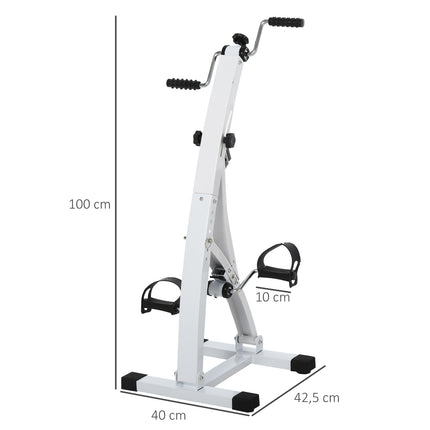 Training pedal trainer in steel for seniors, 40x42.5x100 cm, white