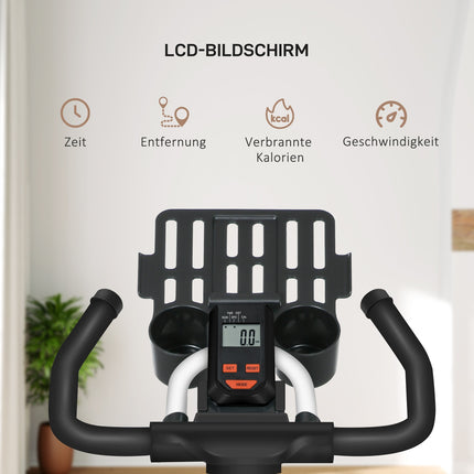 Indoor exercise bike, adjustable seat, LCD screen, steel