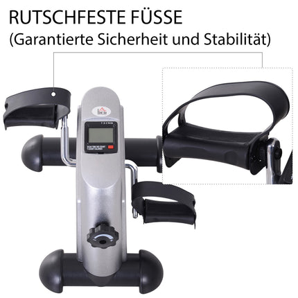 Mini exercise bike with LCD Display, Silver, 35x40x31 cm