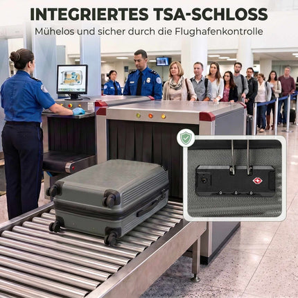 Expandable 66cm ABS Spinner Suitcase with TSA Lock, Dark Grey