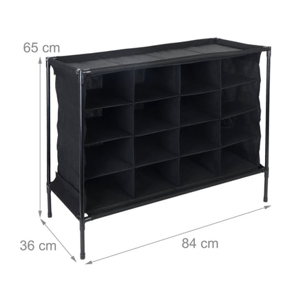 Expandable Camping Shoe Rack, Holds 16 Pairs