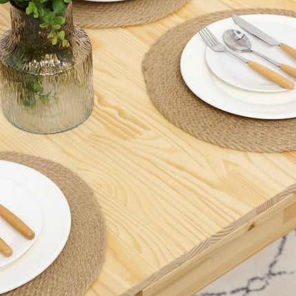 Folding wooden table for 2-4 people, natural finish, 120x80x75cm