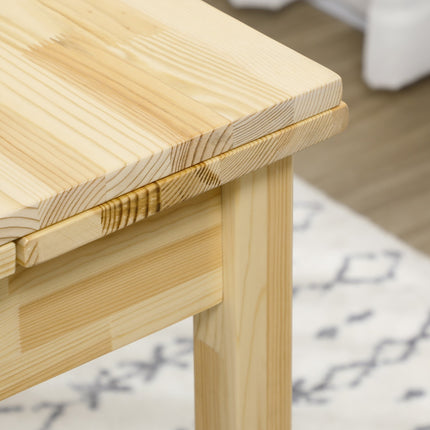 Folding wooden table for 2-4 people, natural finish, 120x80x75cm