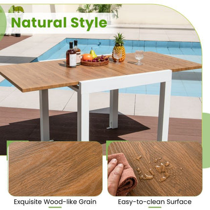 Expandable Patio Dining Table, Aluminum, 4–6 Person