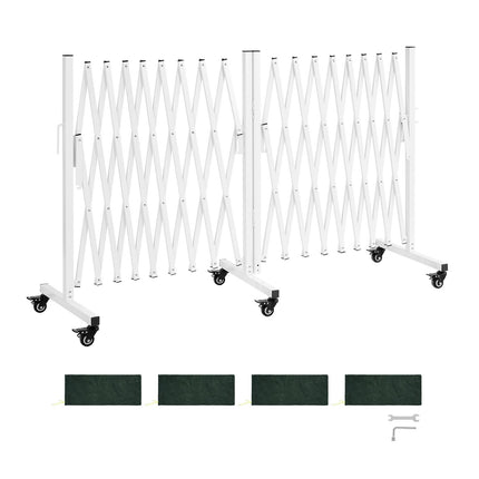 Expandable Safety Barricade Gate, 18 ft, Locking Casters