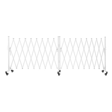 Expandable Safety Barricade Gate, 18 ft, Locking Casters