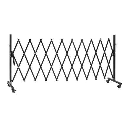 Expandable Safety Barrier 11 Ft, Folding, Locking Casters