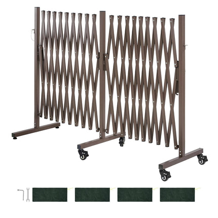 Expandable Safety Barrier 6m, Locking Casters, Foldable