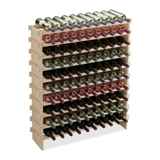 Expandable wine rack for bottles