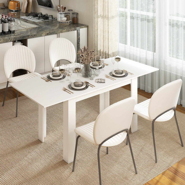 Extendable Dining Table, 140-180 x 80 cm, White