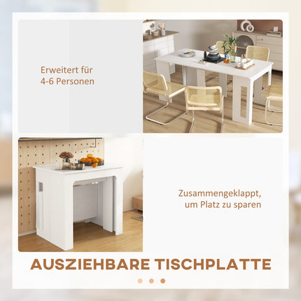 Extendable Dining Table, White, 60-180 x 85 x 75 cm