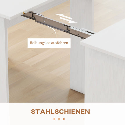 Extendable Dining Table, White, 60-180 x 85 x 75 cm