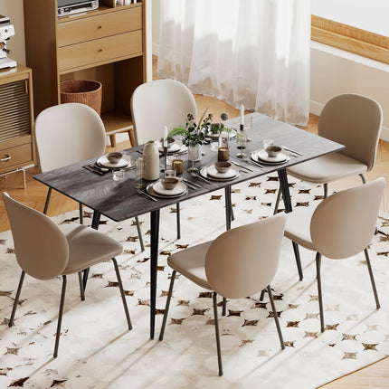 Extendable Dining Table for 6-8, Steel Legs, MDF Top