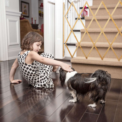 Extendable Dog Barrier, Natural Bamboo