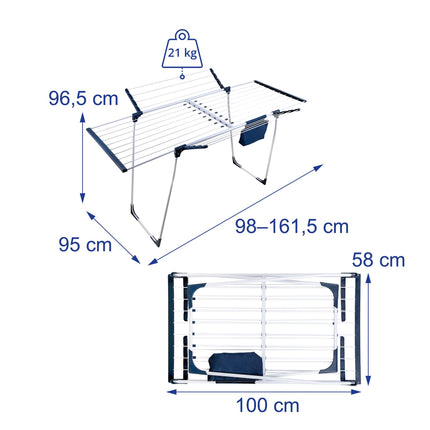 Extendable Foldable Clothes Airer, 22.5m Drying Area