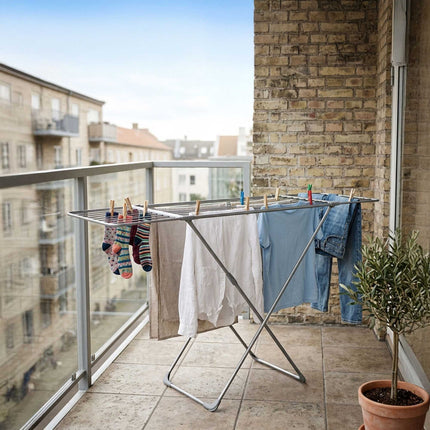 Extendable Metal Clothes Drying Rack, 18m, Grey