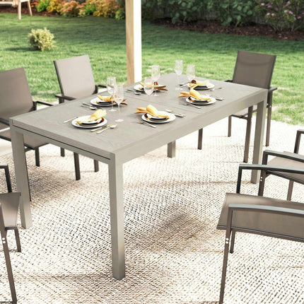 Extendable Outdoor Dining Table, Aluminum, 154-214 cm
