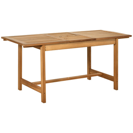 Extendable Weatherproof Spruce Garden Dining Table, Brown