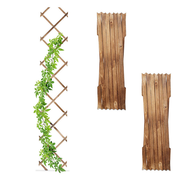 Uitschuifbare wandtralie set van 3, houten verstelbaar