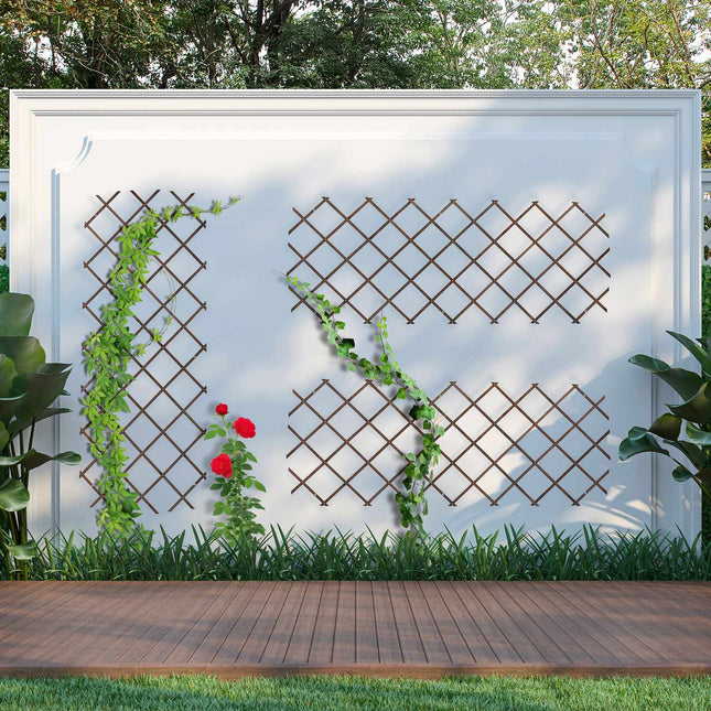 Uitschuifbare houten plantenrekset, 180x90 cm