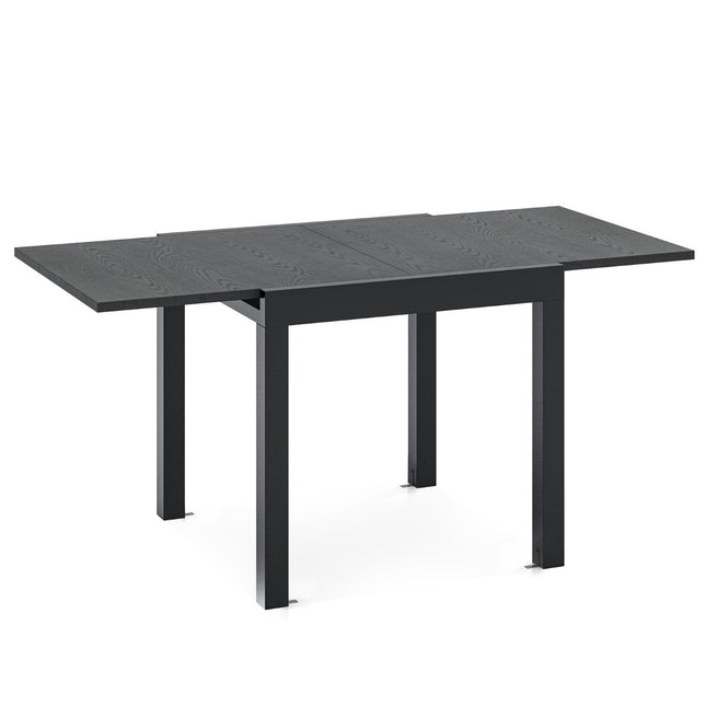 Extendable aluminum garden table Weatherproof dining table Rectangular patio table Gray