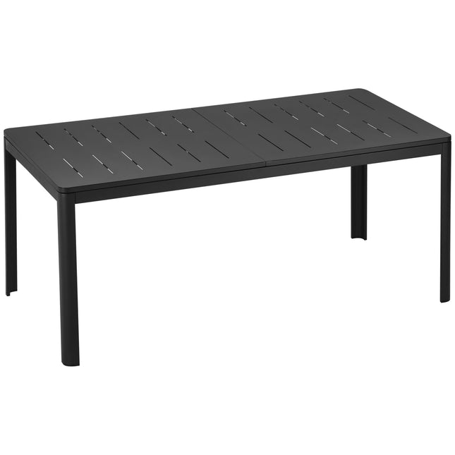 Uitschuifbare Tuintafel Aluminium Zwart 180-240Cm Buitenterras